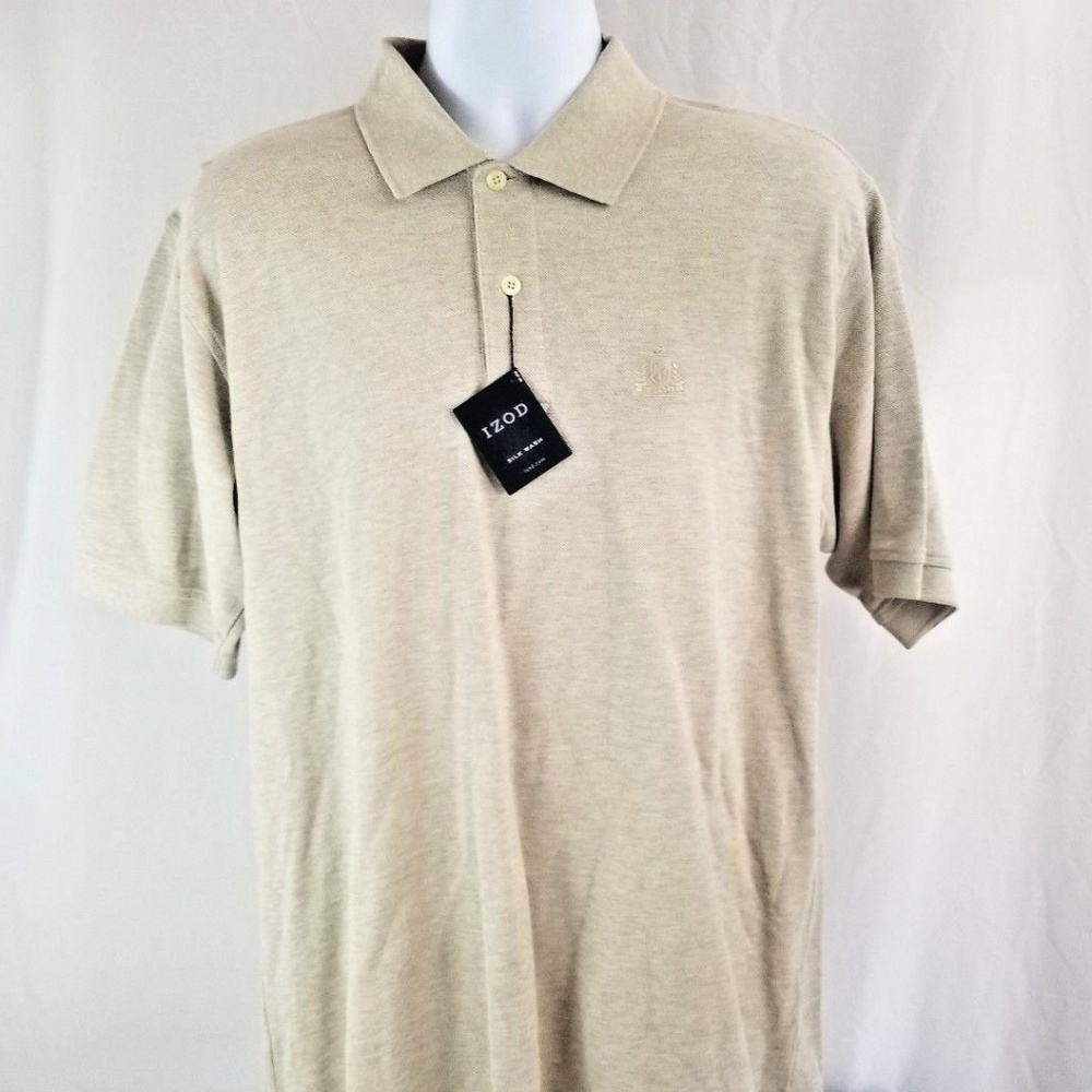 IZOD Polo Shirt Men's Cotton Embroidered Silk Wash
